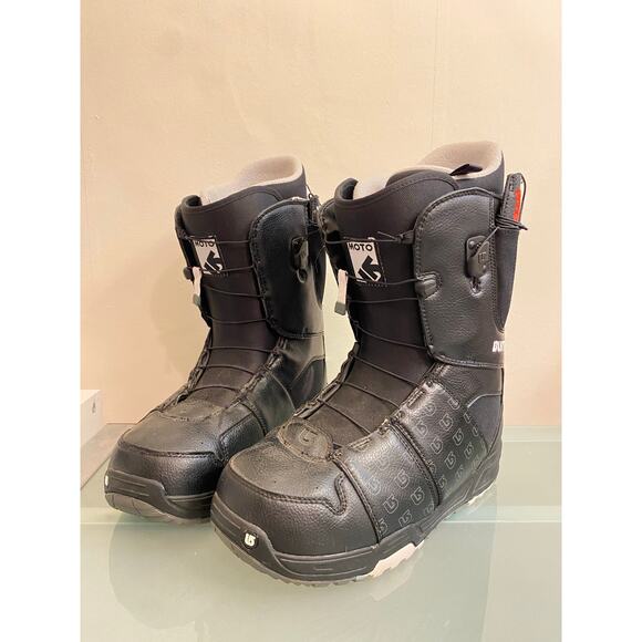 Burton mens moto 11 snowboard boots imprint quick lace black and white winter